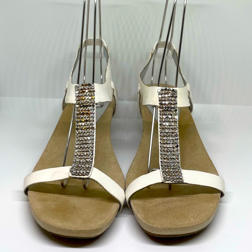 Anne Klein iflex, Tresha 3, Studded Sandal, White, 7.5